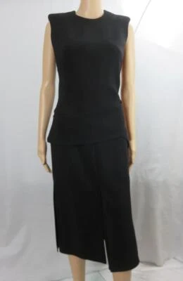 Alexander McQueen Black Pencil Dress Draped Belt Sleeveless SZ IT 42 US 6 - Image 1 of 4