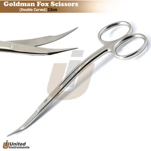 Medical Goldman Fox Scissor Double Curved Surgical Veterinary Tissue Trimming CE - Picture 1 of 2
