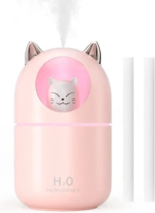 Cool Mist Humidifier, 300Ml Mini Humidifiers with Night Light, 20Db Quiet Humidi - Picture 1 of 12