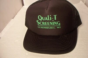 Quali-T Screen Black Foam Mesh Trucker Snapback Hat Luxemburg WI - Picture 1 of 7