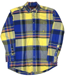 Vintage Wrangler 20X Plaid Button Shirt Heavy Long Sleeve Men’s Size Large - Picture 1 of 7