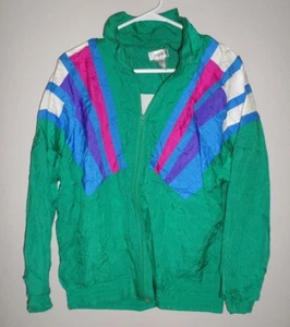 CHAVER windbreaker Space-Age med women’s track-jacket '80s kitschy sci-fi stripe - Picture 1 of 1
