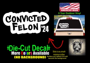 Divertida calcomanía adhesiva para parachoques Trump Biden Felon Political President 2024 ventana coche - Imagen 1 de 7