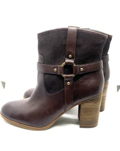 Ralph Lauren LRL Dylan Brown Leather & Suede Buckle Above Ankle Boot Women 9B - Picture 1 of 9
