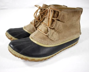 Sorel Boots Women's 7 Out N About Ankle Leather Duck Rubber NL2133-286 Brown - Picture 1 of 9