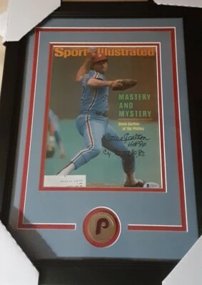 Steve Carlton Signed 1980 Sports Illustrated With New Custom Framing BECKETT - Image 1 of 4