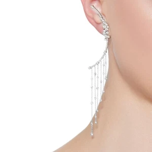 Damen Strass Ohrringe Lange Quaste Tropfen Mode Metall Körper Kette 13031 - Bild 1 von 8