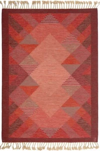 Alfombra de tejido plano Kilim sueca escandinava vintage 8x10 para dormitorio - Imagen 1 de 3