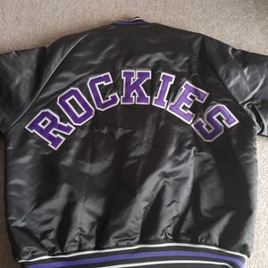 Vintage Colorado Rockies Jacket Satin Bomber Chalk Line  MLB Baseball