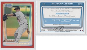 2011 Bowman Draft Chrome Prospects Red Refractor /5 Brandon Culbreth #BDPP64