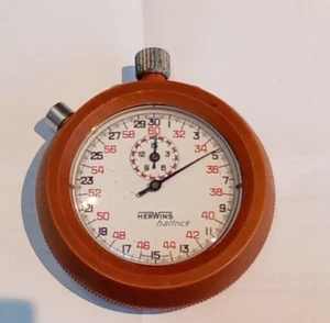 RARE Herwins Hattrick fibreglass stopwatch Swiss made - Picture 1 of 2