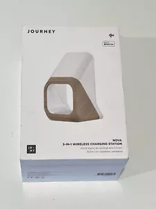 Journey NOVA 3-in-1 Qi2 Fast Magnetic Wireless Charging Station Wood Grain/White - Picture 1 of 2