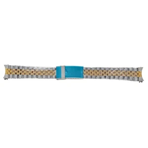 Two Tone Gold/Steel Jubilee Link Watch Bracelet Men's Size 19 mm 7.5" Deployment - Picture 1 of 3