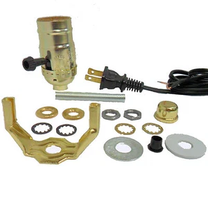 LAMP PART KITS- MAKE YOUR OWN- 8' BROWN CORD, 3-WAY SOCKET  TD-396 - Picture 1 of 1