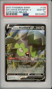 2020 Pokemon SWSH Darkness Ablaze Galarian Stunfisk V #128 PSA 10 - Bild 1 von 2
