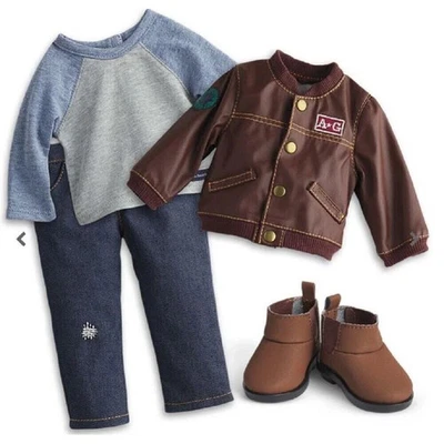 2017 American Girl Logan Everett Performance Outfit Tee Jeans Shoes Jacket NRFB - Image 1 of 2