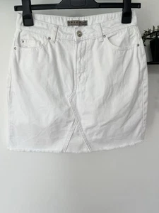 Denim Co - White Frayed Hem Denim Skirt Size 10 - Picture 1 of 6