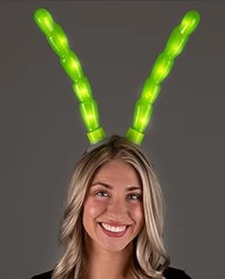 Elope Ultra Bright Lumenhorns Light-up Insect Antennas Costume Accessory Green - Image 1 of 4
