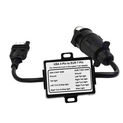 Carrofix 4 Pin Flat to European 7 Pin Round Pin Trailer Light Converter - Image 1 of 4