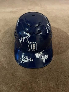 2025 Detroit Tigers Autographed Team Helmet Baez McKinstry ++ - Picture 1 of 15
