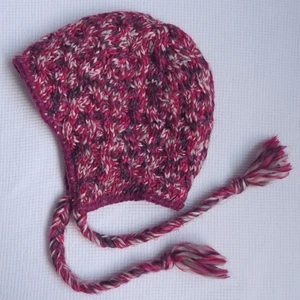 COLUMBIA Pink Knit Fleece Lined Chullo Beanie One Size Marled Outdoor Winter Ski - Picture 1 of 5