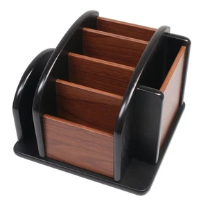Remote Control Holder Caddy - Wooden Rotating Coffee Table Organizer Large Sp... - Picture 1 of 9