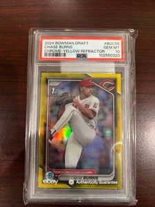 2024 Bowman Draft Cromo Giallo Rifrattore /75 #BDC55 Chase Burns (RC) - PSA 10 - Foto 1 di 2