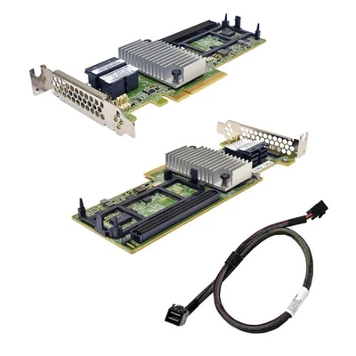 IBM ServeRAID M5210 12G RAID Controller 46C9111 LP +12G MiniSAS HD Cable 00FN501 - Immagine 1 di 4