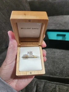 18k Yellow Gold Callista Ring, 11x9mm Super Premium Oval Moissanite Gemstone - Picture 1 of 5