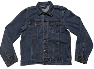 J CREW Mercantile - Men Medium Blue Denim Trucker Jacket EUC - Picture 1 of 18