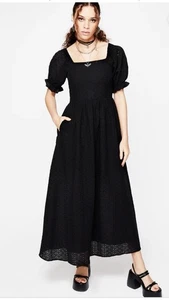 Disturbia Euthymia Broderie Puff Sleeve Maxi Dress Gothic Witchy Size US 2 NWT - Picture 1 of 8