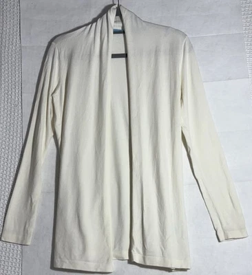 J. McLaughlin Ivory Cotton Open Front Cardigan Sweater Flared Sleeve Size XS - Image 1 of 4
