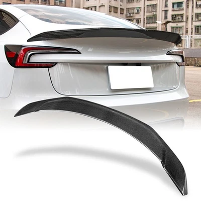 Alerón trasero de fibra de carbono real para 2024-2026 Tesla Modelo 3 Highland maletero ala Foto 1 de 4