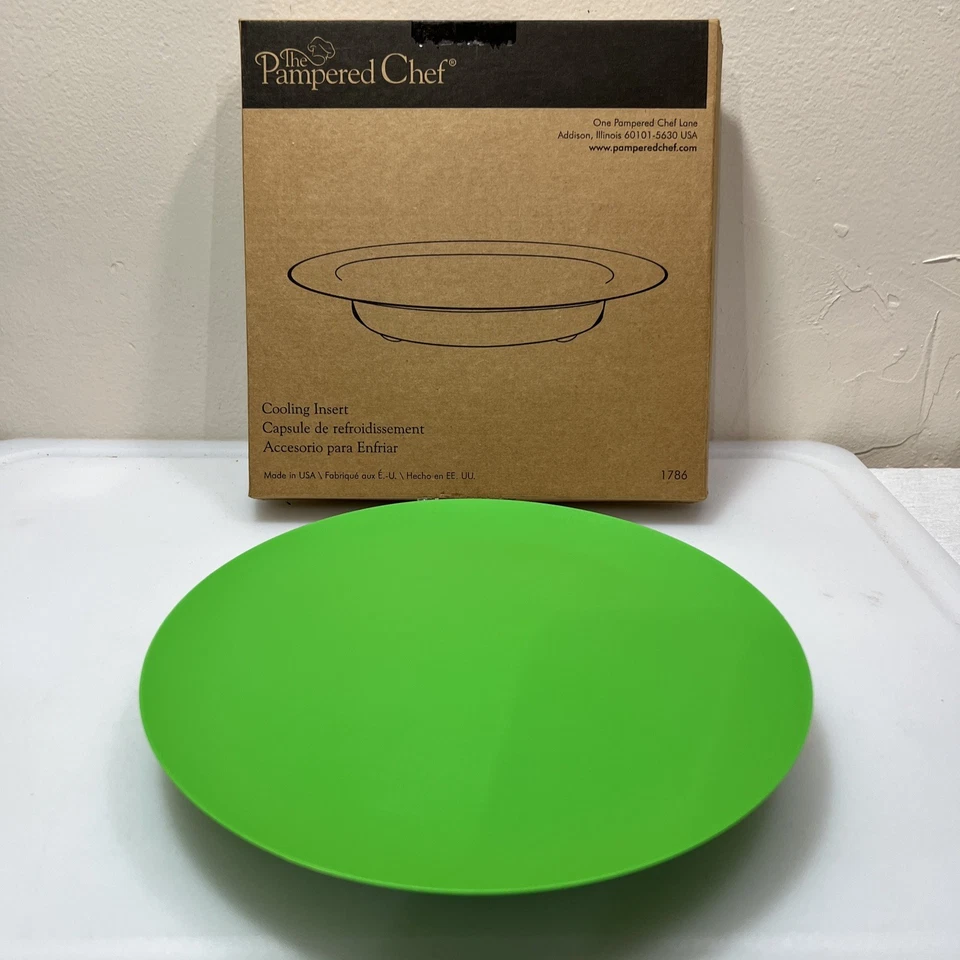 Inserto de enfriamiento The Pampered Chef 1786 hecho en EE. UU. verde brillante Foto 1 de 4