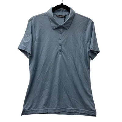 NUEVO CON ETIQUETAS Camisa Polo de Golf Travis Mathew Oceanside Brezo Para Mujer L Azul Atractivo Logo Foto 1 de 4
