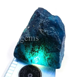 187 Ct Dyed Kashmiri Blue Sapphire Natural Rough Gem Certified Loose 5ARY - Picture 1 of 10
