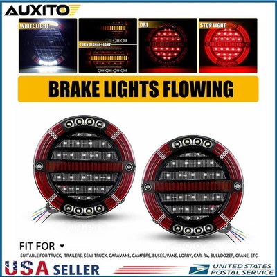 4PC 5.5"inch Round LED Truck Trailer Stop Turn Tail Brake Lights Waterproof LED - Image 1 of 4