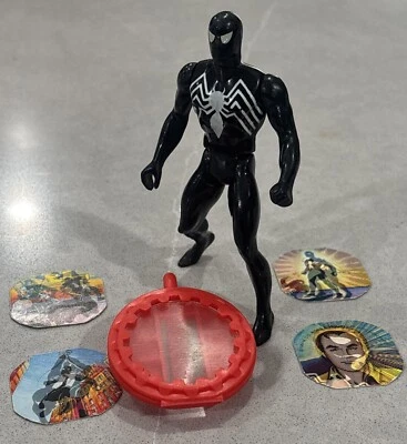 Mattel Secret Wars Black Suit Spider-Man Vintage 1984 Action Figure Shield - Image 1 of 4