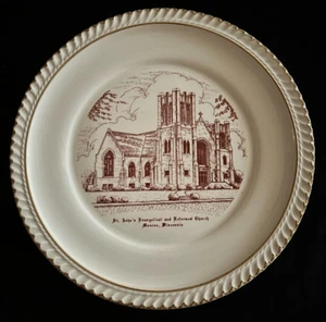 Vintage St Johns Evangelical and Reformed Church Monroe WI Plate - Picture 1 of 2