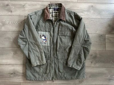 Abrigo Chaqueta Vintage XL Coleman Exterior Forrada de Vellón Parche Diablo Tazmaniano Foto 1 de 4