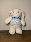 12 Vintage Hallmark Uncle E White Bunny Rabbit Blue Coat Stuffed Animal Plush