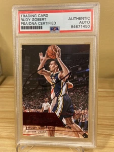 Rudy Gobert Utah Jazz Timberwolves Autographed Signed PSA Slabbed Card COA - Picture 1 of 3