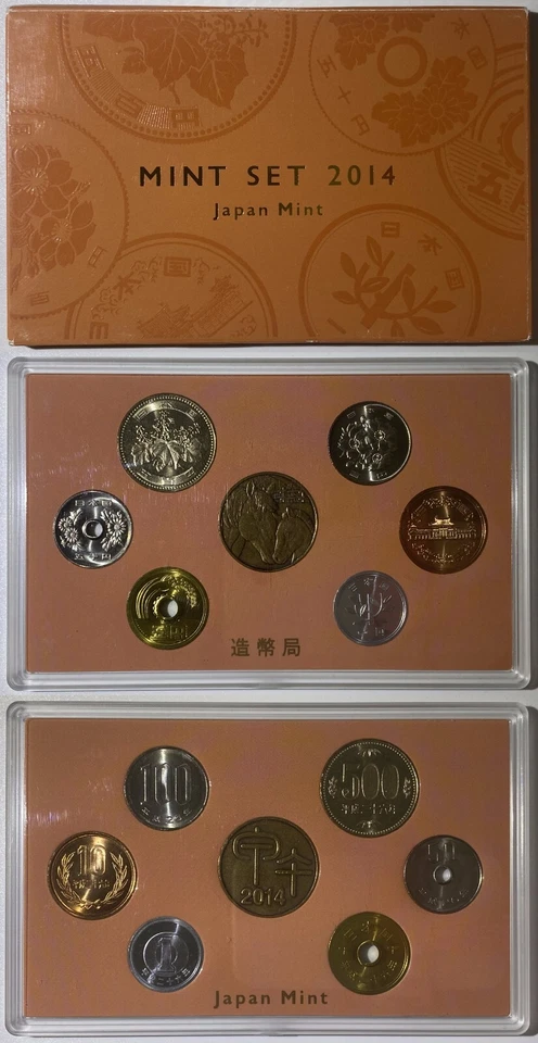 Japan 2014 Official 6 Coins Mint Bureau Set + Year of Horse Bronze Medal MS332 - Image 1 of 3