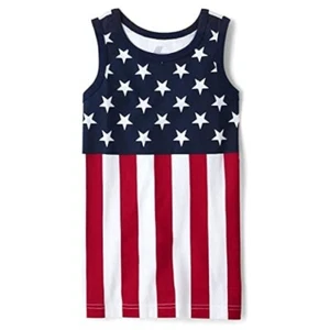 Boys American Flag Graphic Tank Top - White Size: M (7/8) - Picture 1 of 1