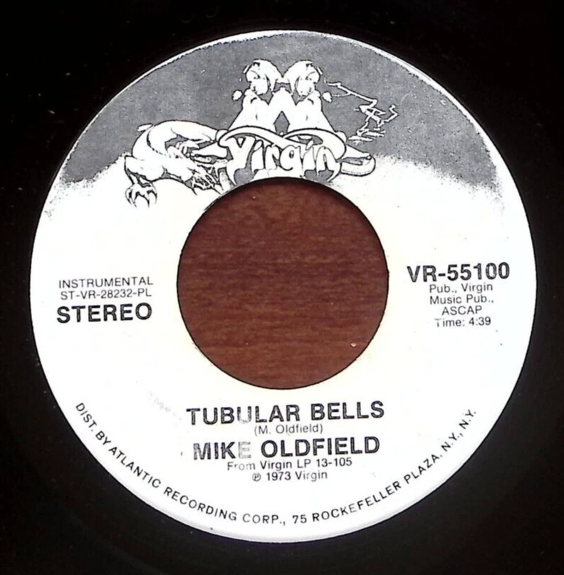 MIKE OLDFIELD TUBULAR BELLS/(NOW THE ORIGINAL...) VIRGIN RECORDS VINYL 45 64-29 - Image 1 of 3