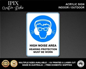 HIGH NOISE AREA - HEARING PROTECTION MUST BE WORN - MANDATORY | ACRYLIC | SIGN | - Bild 1 von 6