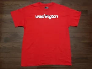 NEW WASHINGTON WIZARDS T SHIRT MENS LARGE RED MAJESTIC NBA BASKETBALL D.C. L NWT - Picture 1 of 6