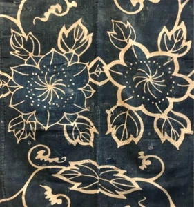 Antiguo Furoshiki BORO Vintage Japonés Tsutsugaki Aizome Azul Índigo - Imagen 1 de 20