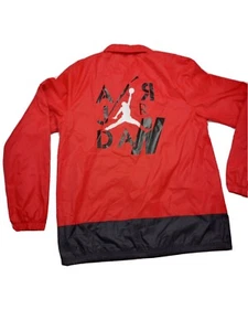 Nike sz Medium AIr Jordan Legacy AJ 4 Men's Coaches Jacket Red CI0253-857 $125 - Picture 1 of 7