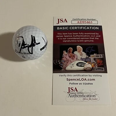 МЯЧ ДЛЯ ГОЛЬФА С АВТОГРАФОМ ДУСТИНА ДЖОНСОНА ЧЕМПИОН TAYLORMADE MASTER 2020 PGA СЕРТИФИКАТ ПОДЛИННОСТИ JSA - Изображение 1 из 4